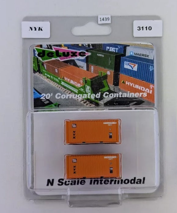 Deluxe Innovations 3110 N Scale NYK 20' Corrugated Containers (Pack of 2)