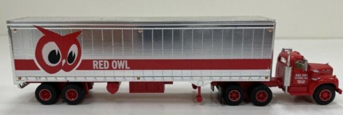 Athearn 93188 HO Red & Silver Red Owl Mack B W/40' Trailer