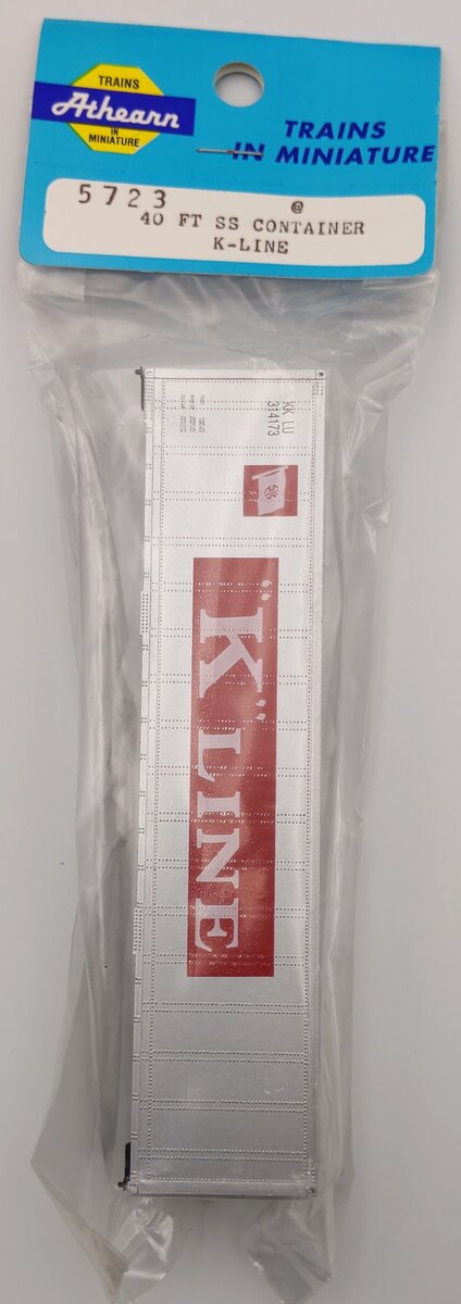 Athearn 5723 HO Scale 40' Plastic Smooth Side Container - K-Line