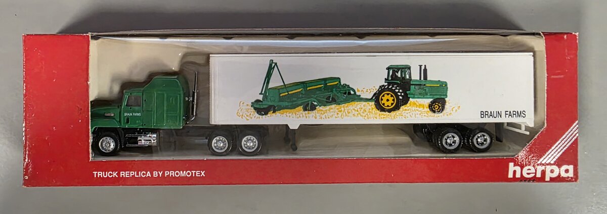 Herpa 6112 HO Braun Farms Truck & Trailer