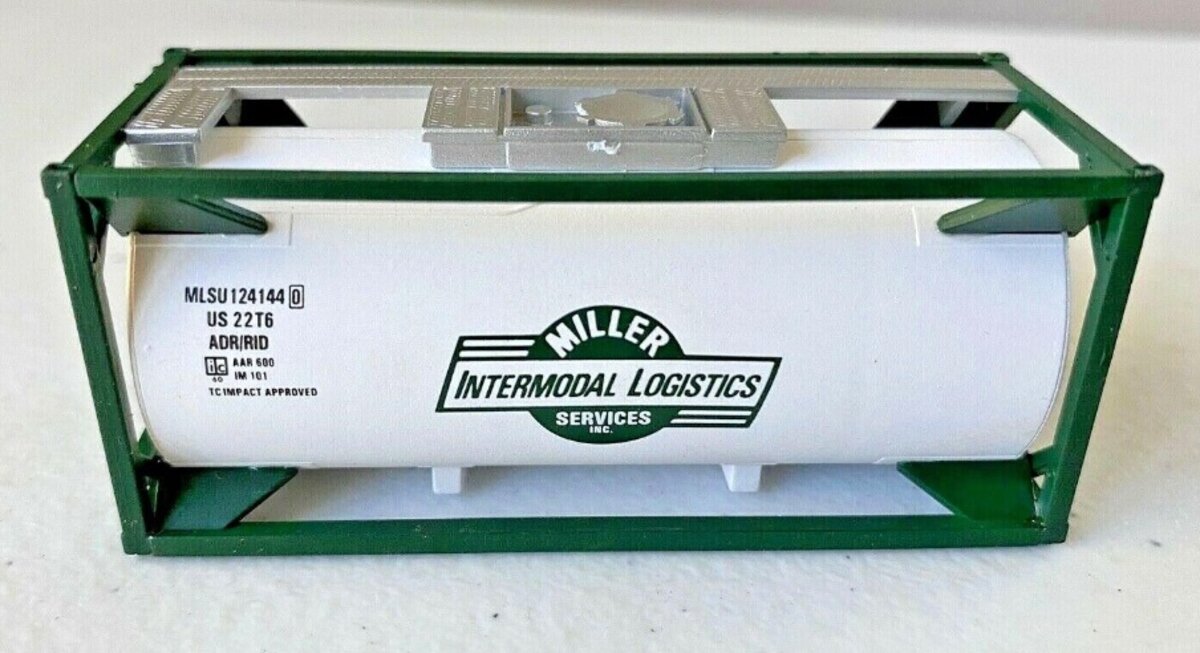 Walthers 933-1966 HO Scale Plastic 20' Tank Container Kit - Miller