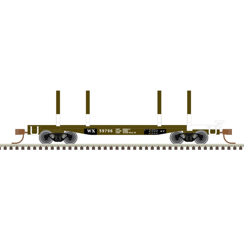 Atlas 50006277 N Weyerhaeuser 45' Logging Flat Car #59917