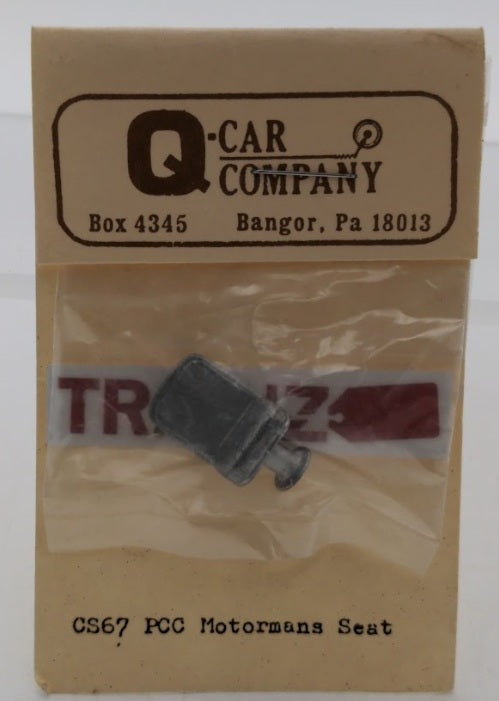 Q-Car CS67 O Scale PCC Motormans Seat Unpainted Metal One Piece