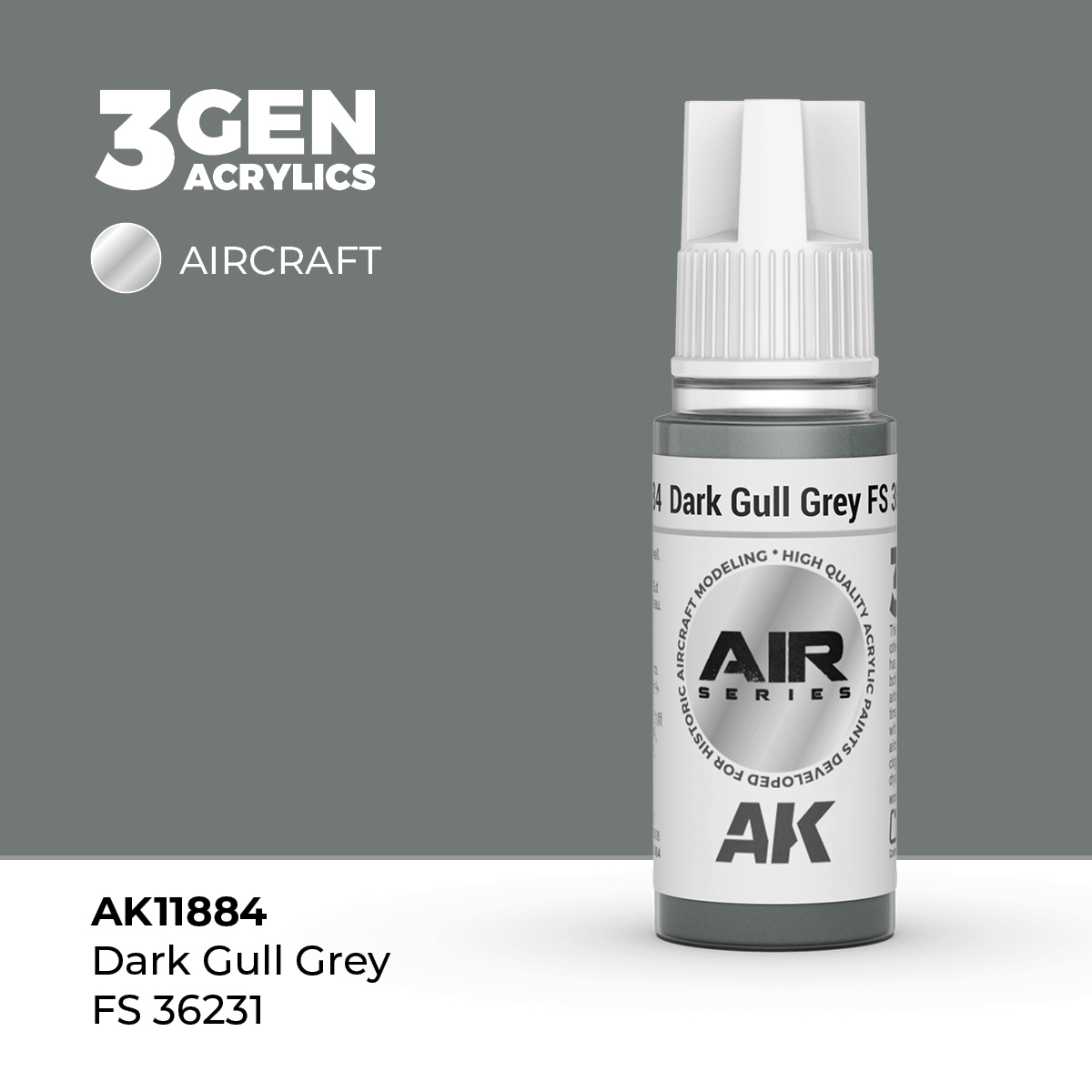 AK Interactive AK11884 Air Series Dark Gull Grey FS 36231 17 ml Paint Bottle