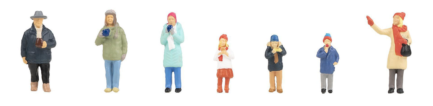 Faller 151647 HO Christmas Market Visitors Figure Set (Set of 7)
