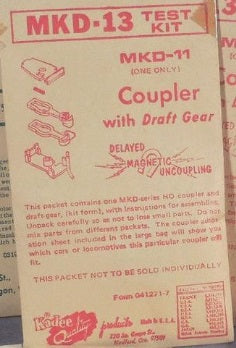 Kadee MKD-13 HO MKD-11 Test Kit Coupler W/Draft Gear One Only
