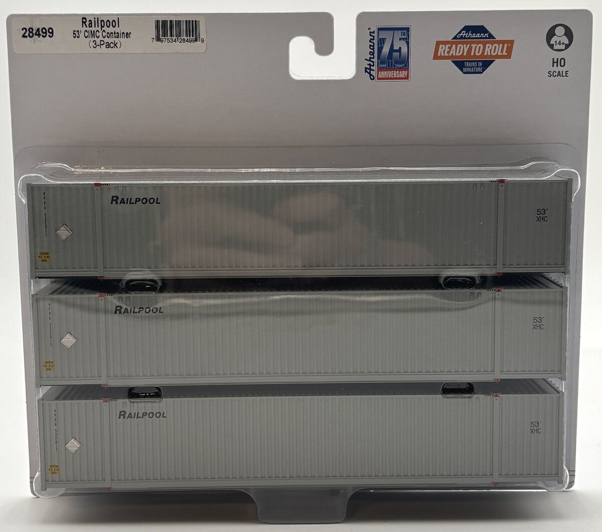 Athearn 28499 HO Railpool RTR 53' CIMC Container (Pack of 3)