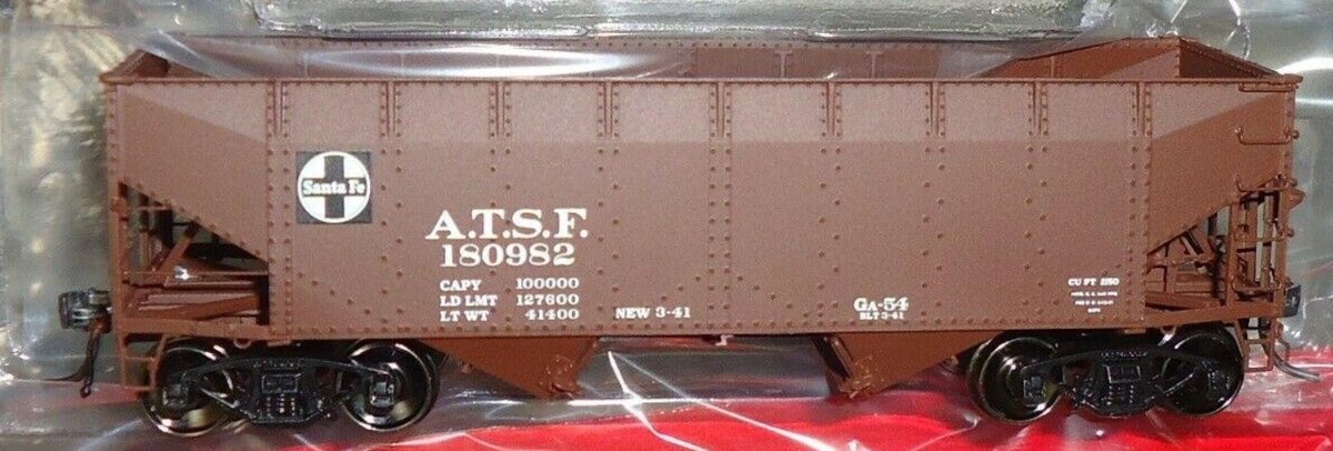 InterMountain 47150-06 HO ATSF AAR Alternate 2-Bay Open Top Hopper Car #180982 LN/Box