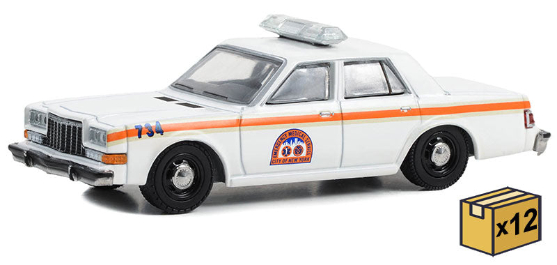 Greenlight Collectibles 30444-Case 1:64 NYC EMS 1983 Dodge Police
