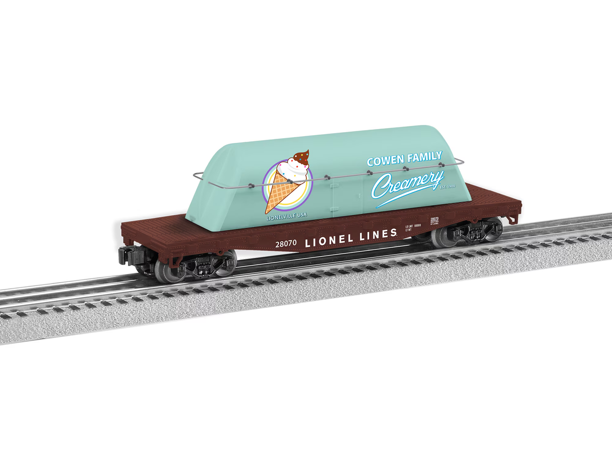 Lionel 2328070 O Lionelville Milk Flatcar with Milk Container