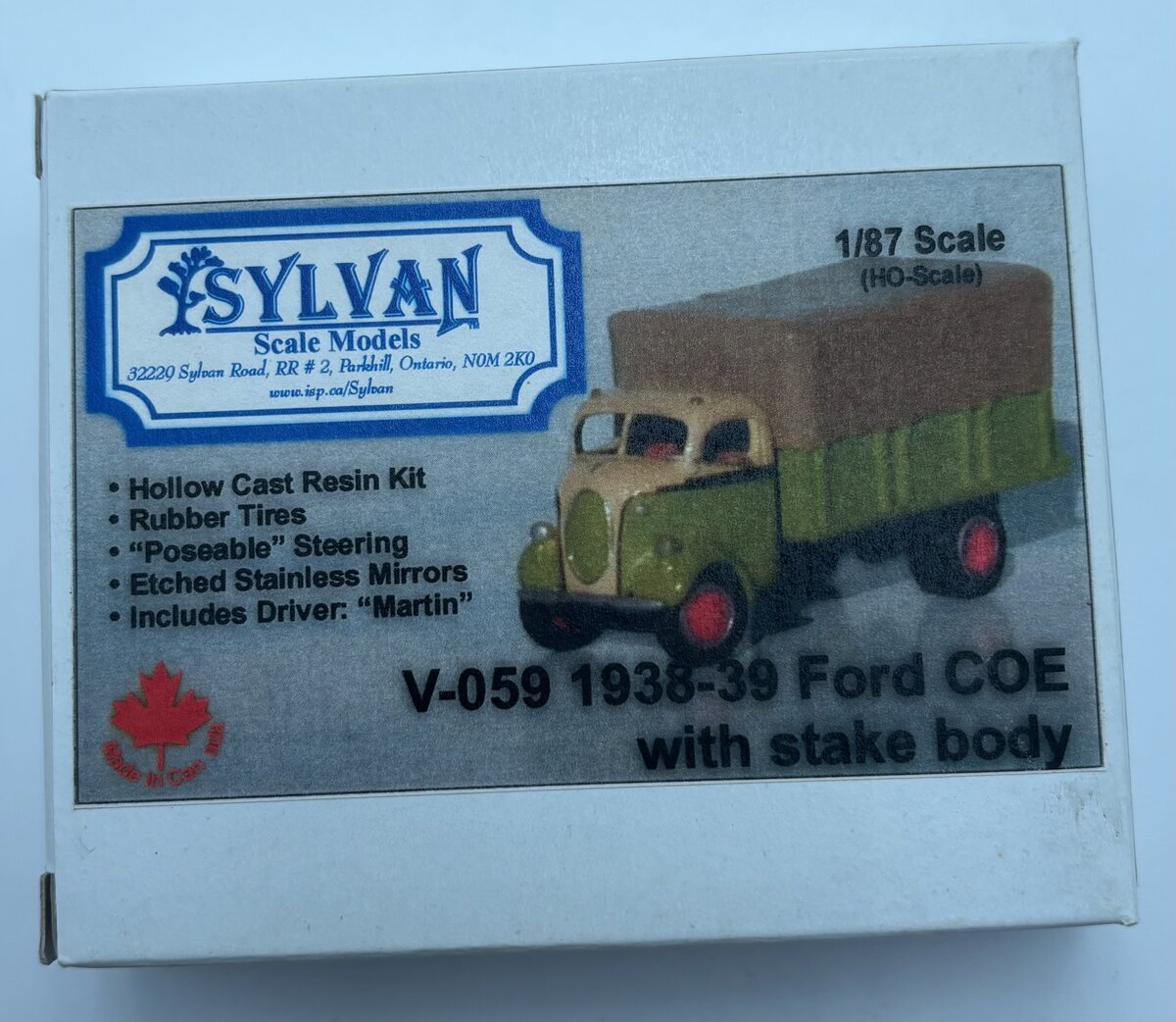 Sylvan Scale Models V-059 HO 1938-39 Ford Cab Over Engine W/Stake Body Kit