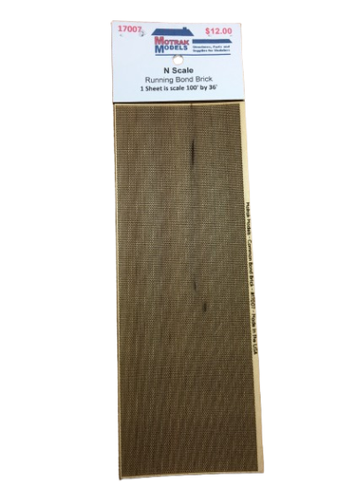 Motrak Models 17007 N Laser-Cut Running Bond Brick Walls Kit