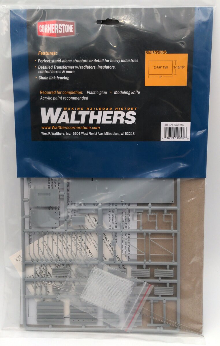 Walthers 933-4175 HO Scale Small Substation Building Plastic Kit