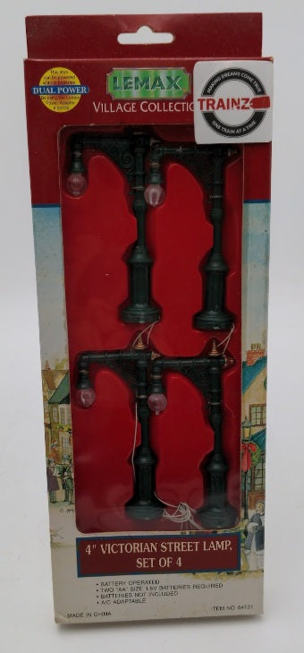 Lemax 64121 HO Scale Village Collection 4" Victorian Street Lamps (Set of 4)