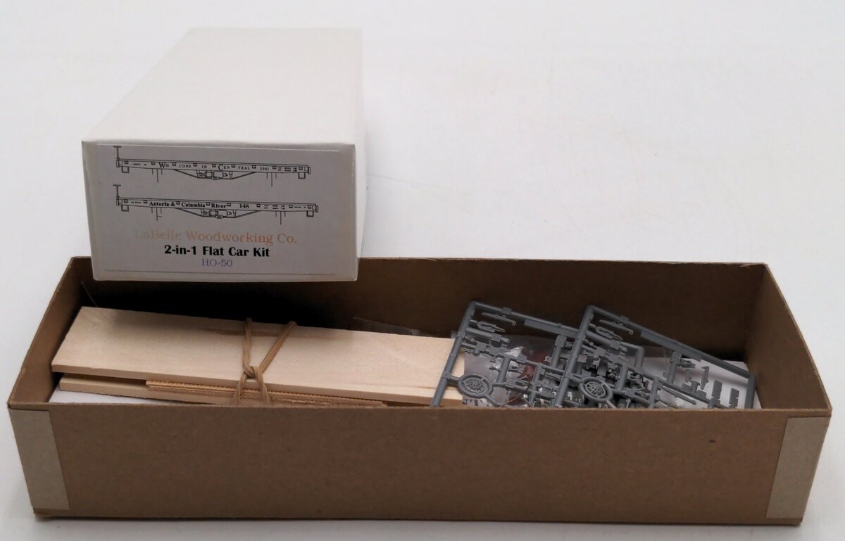 LaBelle Woodworking Co. HO-50 HO 2-Flat Car W. C./Astoria & C. R. Wood Kit
