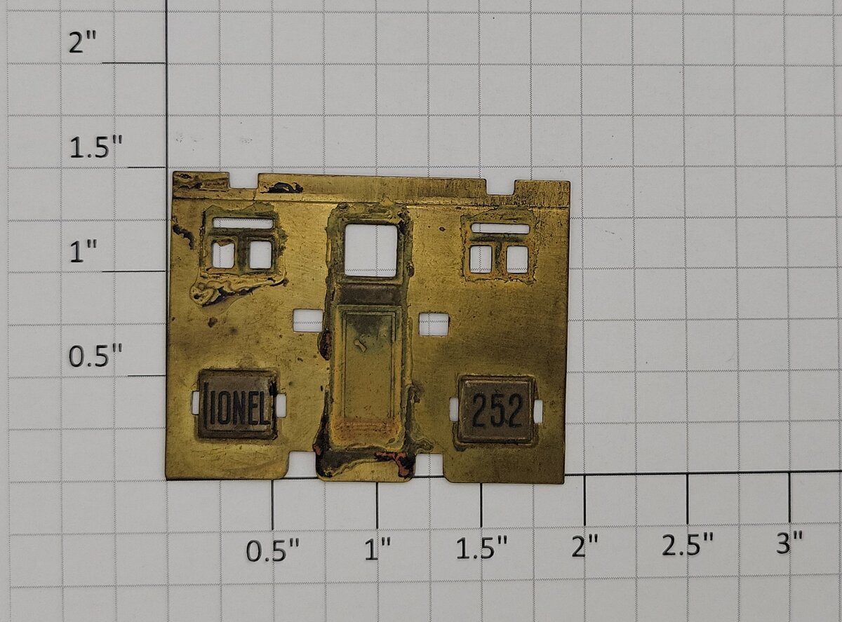 Lionel 252-4 Brass Door and Name Plate Insert