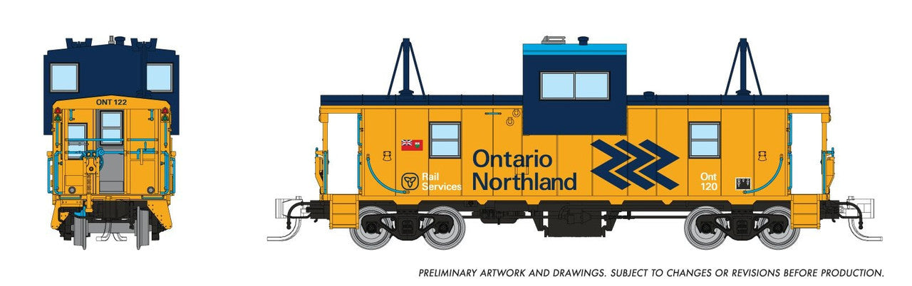 Rapido Trains 510016 N Ontario Northland - Chevron Wide Vision Caboose #120