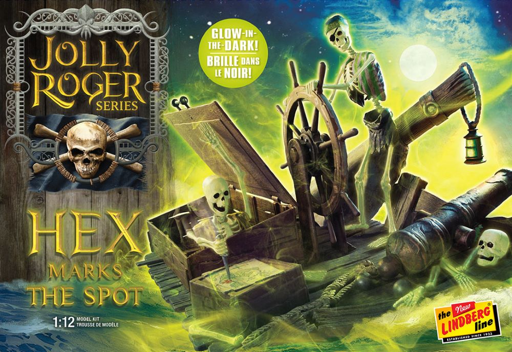 Lindberg 617 1:12 Jolly Roger Hex Marks the Spot Glow in the Dark Model Kit