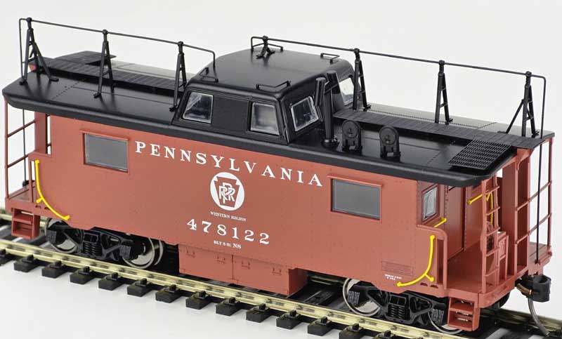 Bowser 43413 HO PRR PRR N8 Steel Caboose with Trainphone #478142 Rpkd 5-51