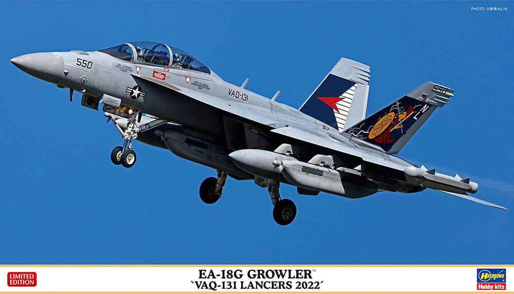 Hasegawa 02432 1:72 EA-18G Growler "VAQ-131 Lancers 2022" Military Plane Kit