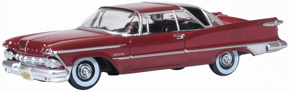 Oxford Diecast 87IC59003 HO Radiant Red-Black '59 Imperial Crown Hardtop Car