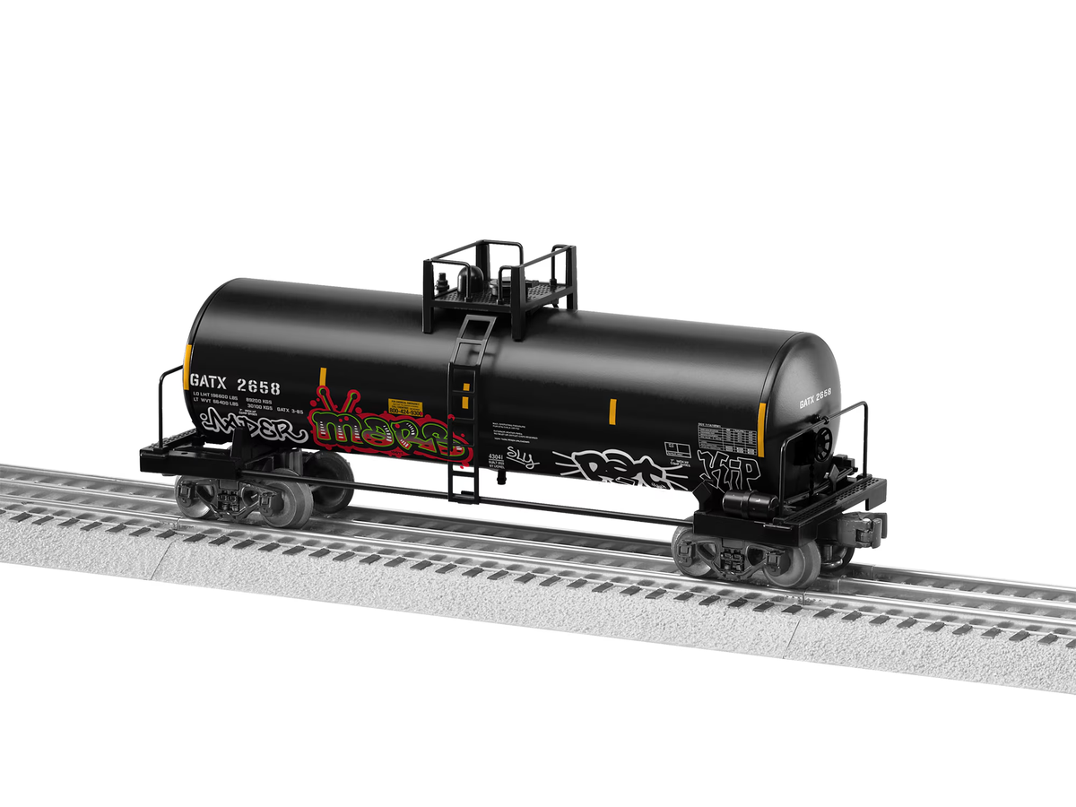 Lionel 2343041 O GATX Graffiti Unibody Tank Car #2658