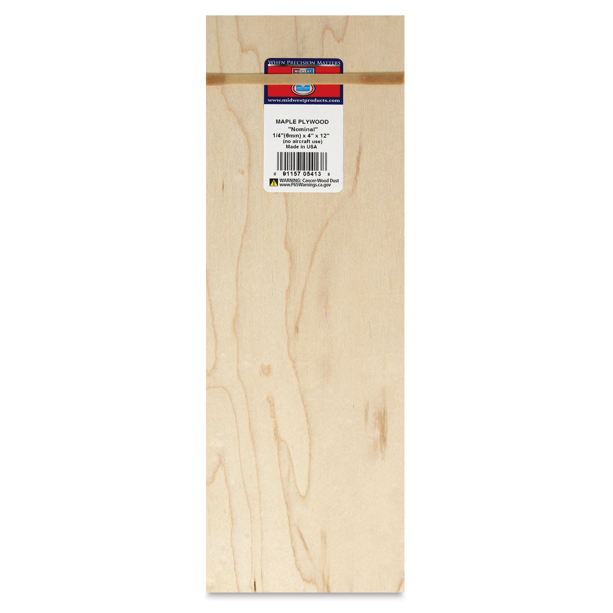 Midwest Products 5413 1/4" x 4" x 12" Maple Plywood