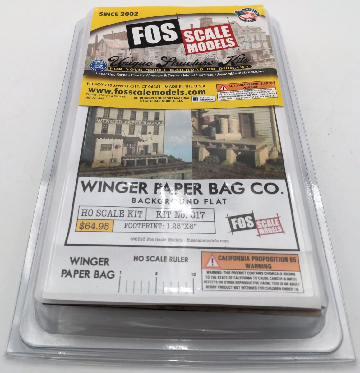 FOS Scale Limited QK17 HO Scale Winger Paper Bag Co. Craftsman Kit