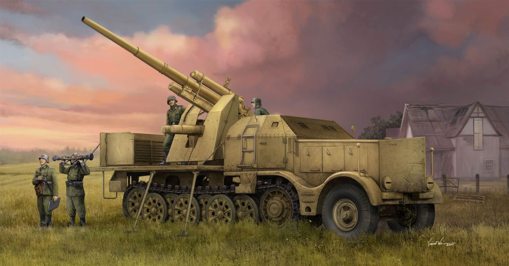 Trumpeter 09577 1:35 Sd. Kfz. 9/2 18-Ton Anti-Aircraft Gun Plastic Model Kit