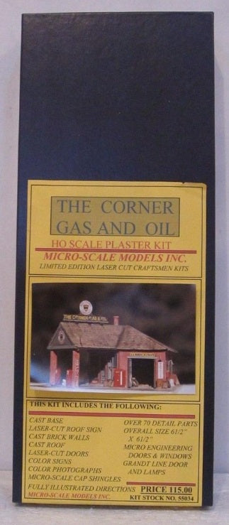 Micro-Scale Models 55034 HO Scale The Corner Gas & Oil Plaster Kit LN/Box