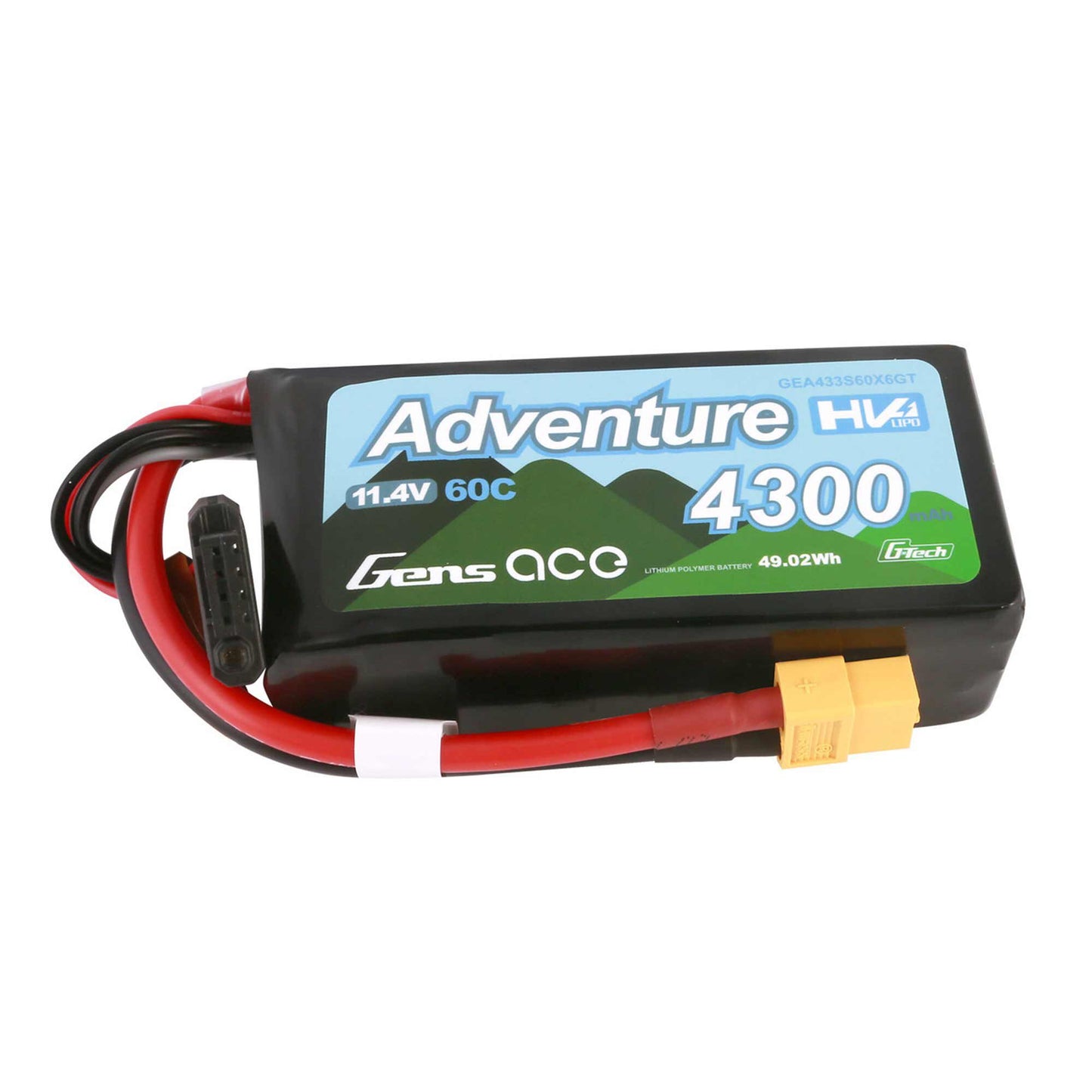 Gens Ace GEA433S60X6GT G-Tech Smart 3S LiHV Battery 60C with Universal Connector