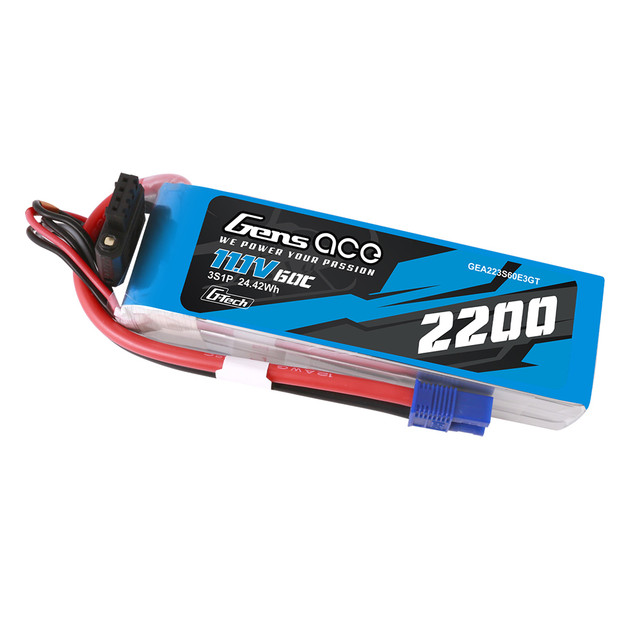 Gens Ace GEA223S60E3GT G-Tech Smart 3S LiPo Battery 60C with EC3 Connector
