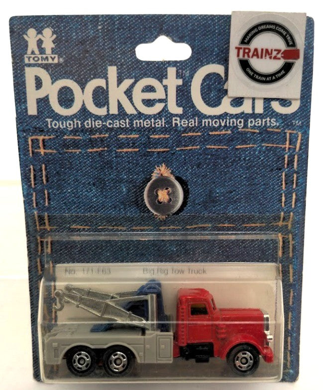 Tomy 171-F63 1:64 Scale Red/Gray Big Rig Tow Truck Pocket Cars
