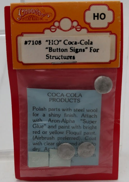 Chooch Enterprises Inc 7108 HO Scale Coca-Cola "Button" Signs (Pack of 4)
