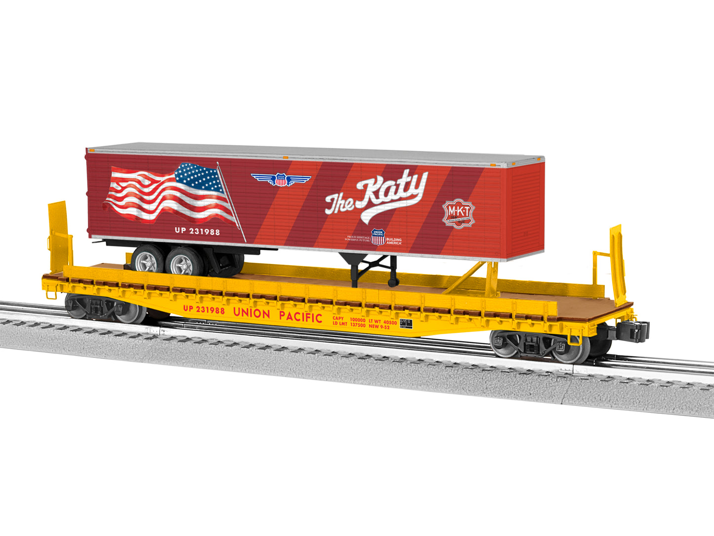 Lionel 2326030 O Union Pacific Missouri Kansas Texas Heritage TOFC Flatcar