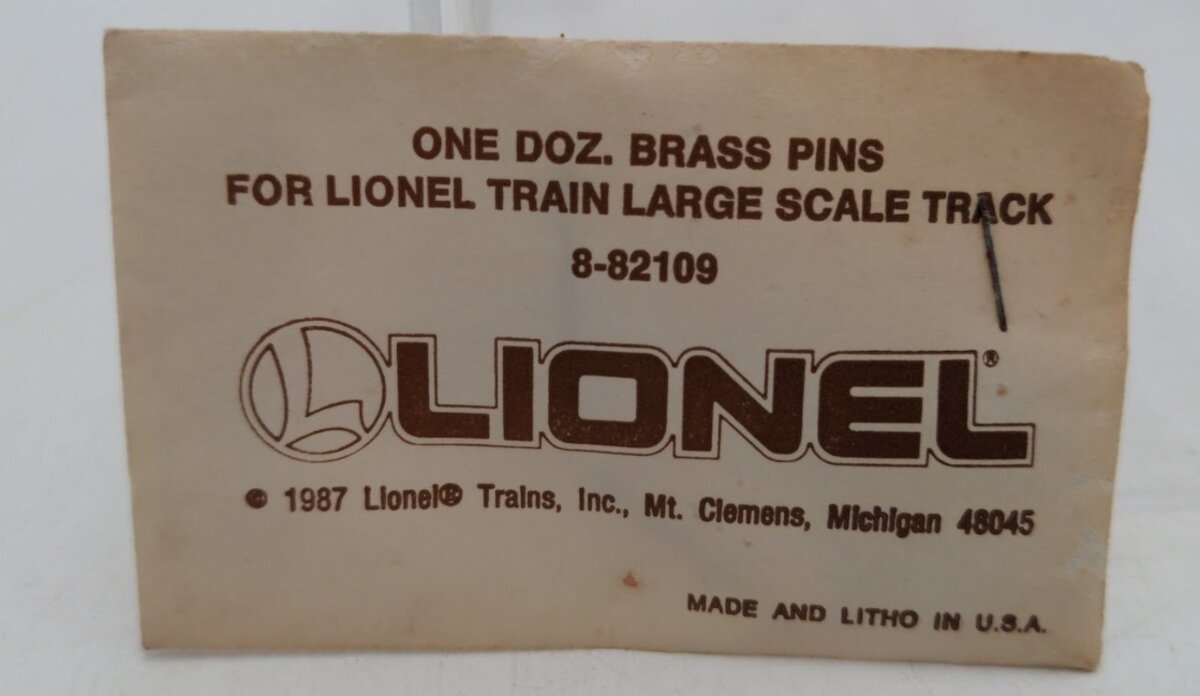 Lionel 6-82109 G Gauge Brass Pin For Lionel Train Large Scale Track (Pack of 12)