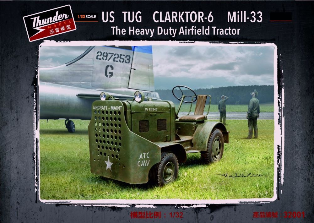 Thunder Model 32001 1:32 US Tug Clarktor-6 Mill-33 Tractor Plastic Model Kit