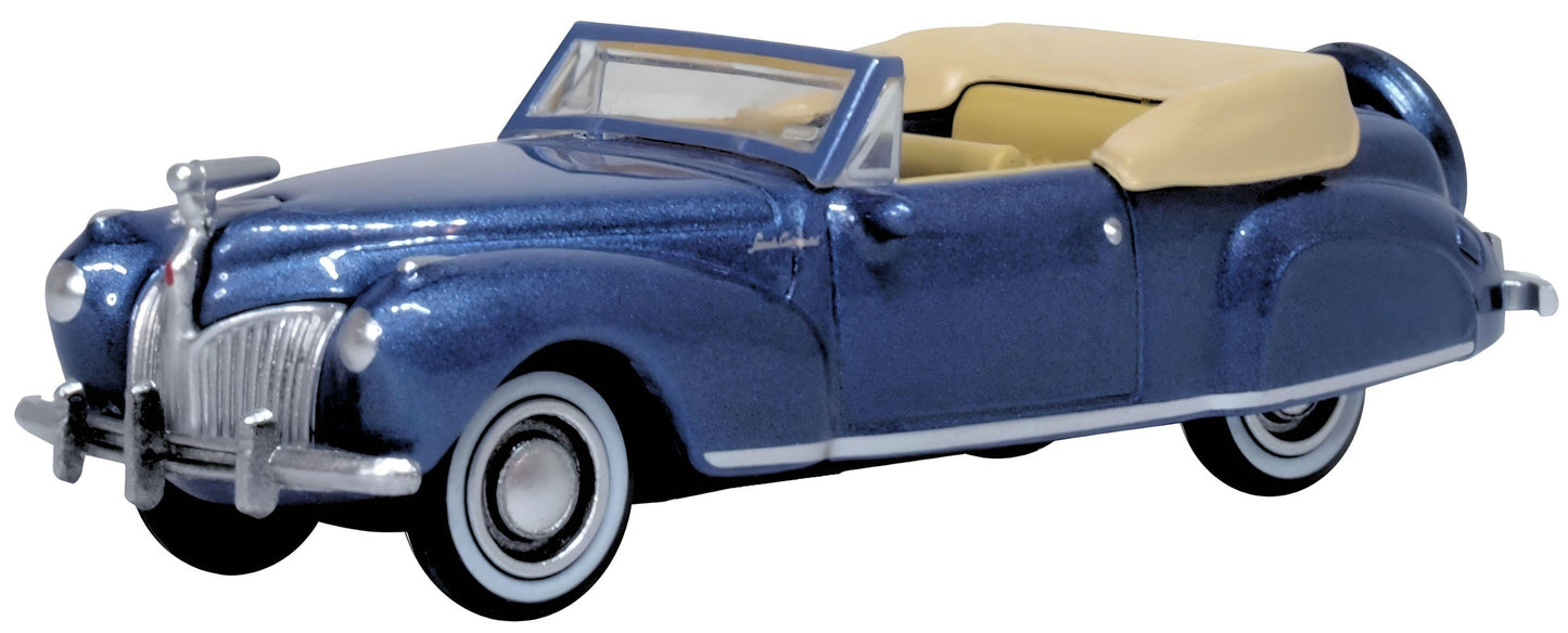 Oxford Diecast 87LC41007 HO Darian Blue and Tan 1941 Lincoln Continental Car