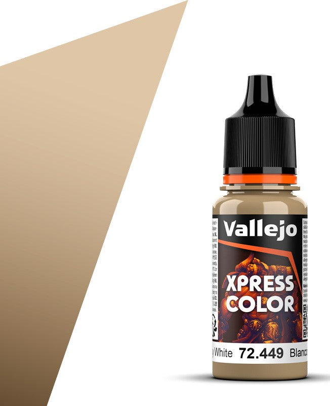 Vallejo Paint 72449 Mummy White Xpress Color Acrylic Paint - 18 ml. Bottle