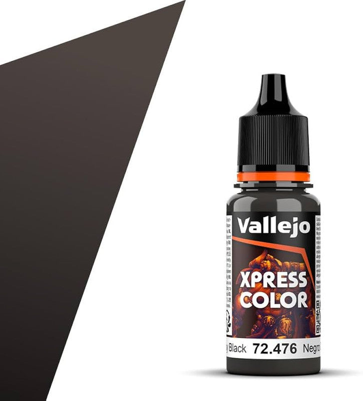 Vallejo Paint 72476 Greasy Black Xpress Color Acrylic Paint - 18 ml. Bottle