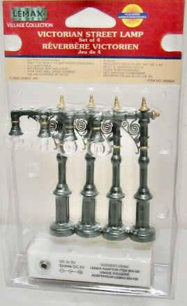 Lemax 34962A O Scale Village Collection Victorian Stree Lamp (Set of 4)
