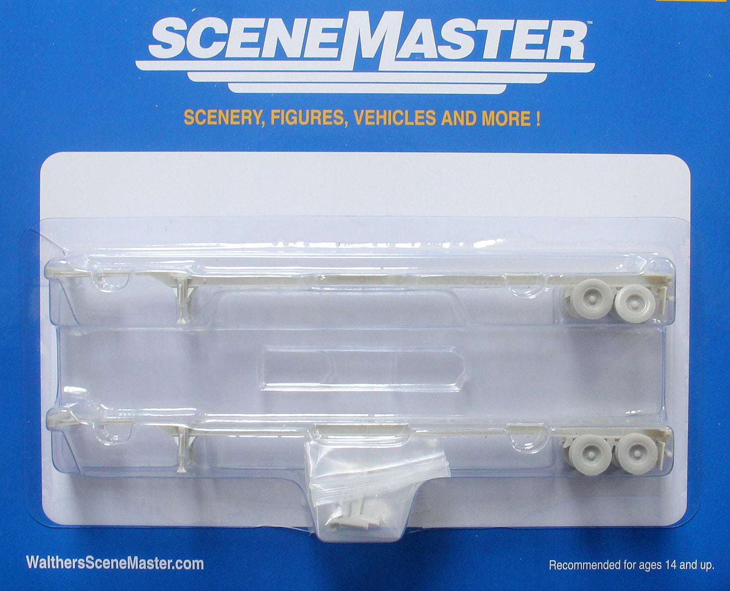 Walthers 949-4600 HO Undecorated 53' Container Chassis (Pack of 2)
