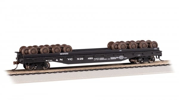 Bachmann 18936 HO New York Central 52' Wheel Flatcar with Wheel Load # X-29499
