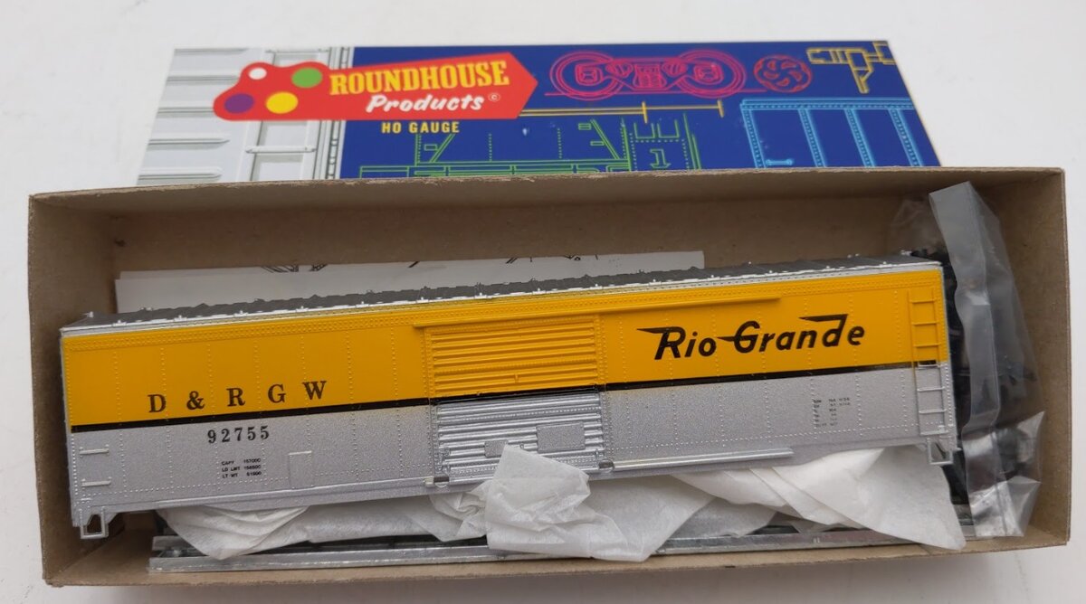 Roundhouse 1201 HO Denver & Rio Grande 50' Box Car # 92755 Kit