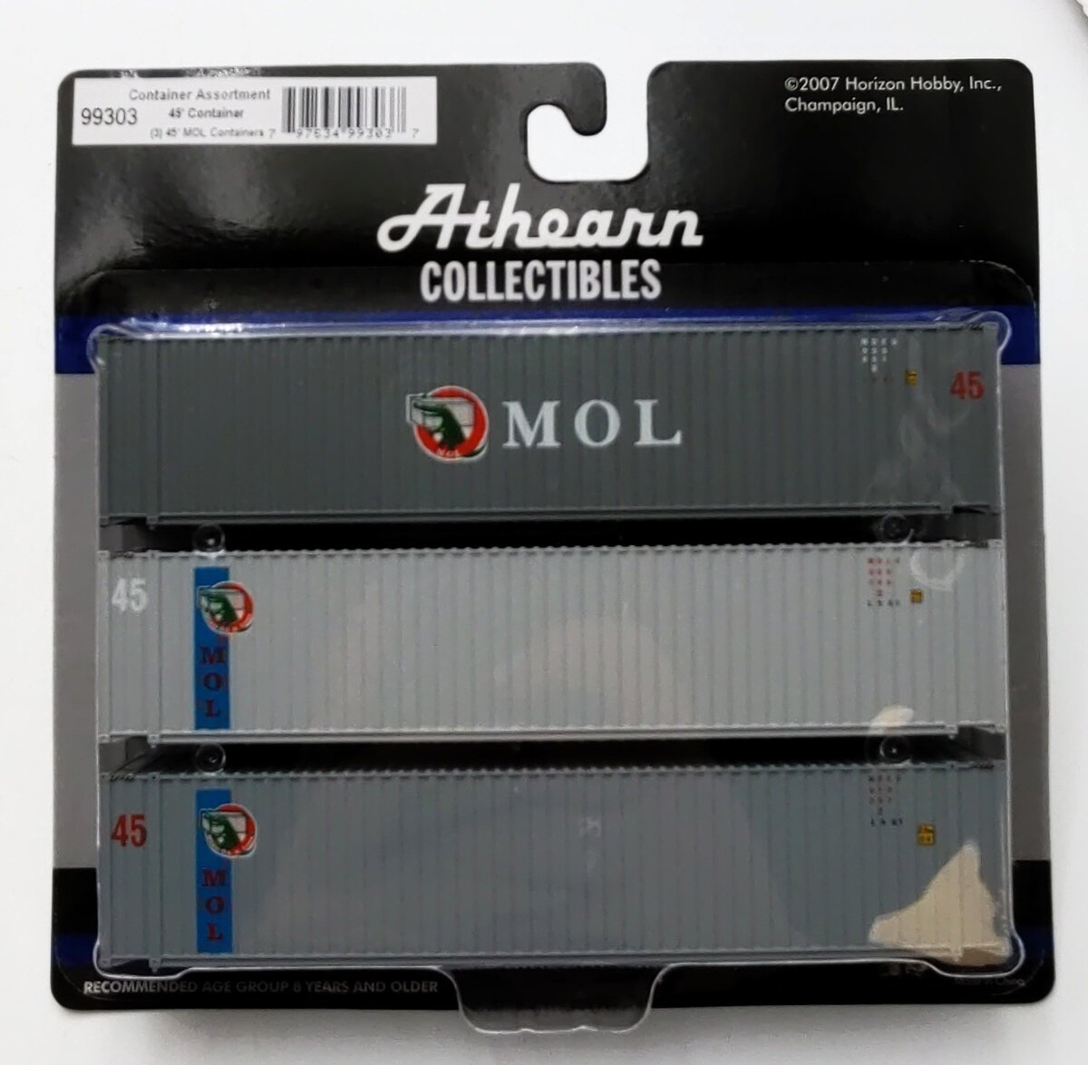 Athearn 99303 HO Scale MOL 45' Container Assortment #45 (Set of 3)