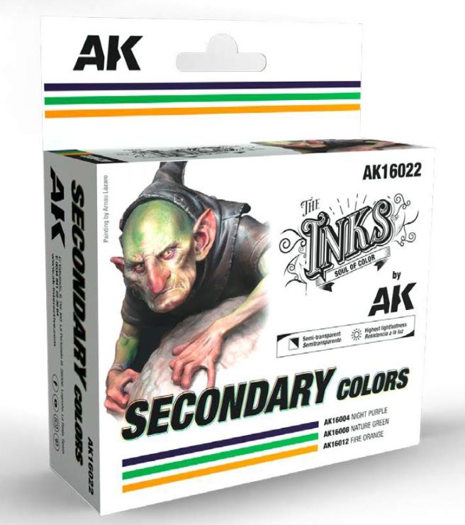 AK Interactive AK16022 Inks: Secondary Colors Acrylic Paints (Set of 3)