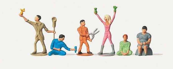 Merten 215014 HO Economy Series Gardeners 1 Figures (Set of 6)