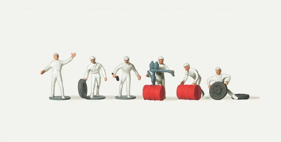 Merten 272331 N Road Race Track Pit Stop Mechanics Figures (Set of 6)