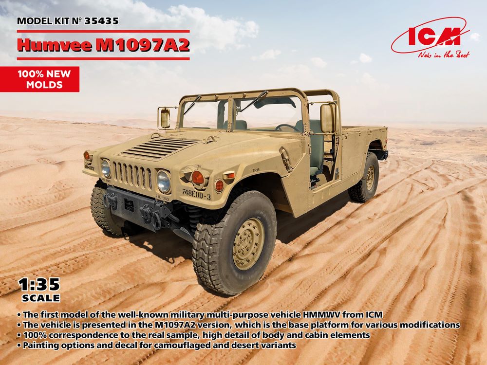 ICM 35435 1:35 Humvee M1097A2 Armoured Car Plastic Model Kit