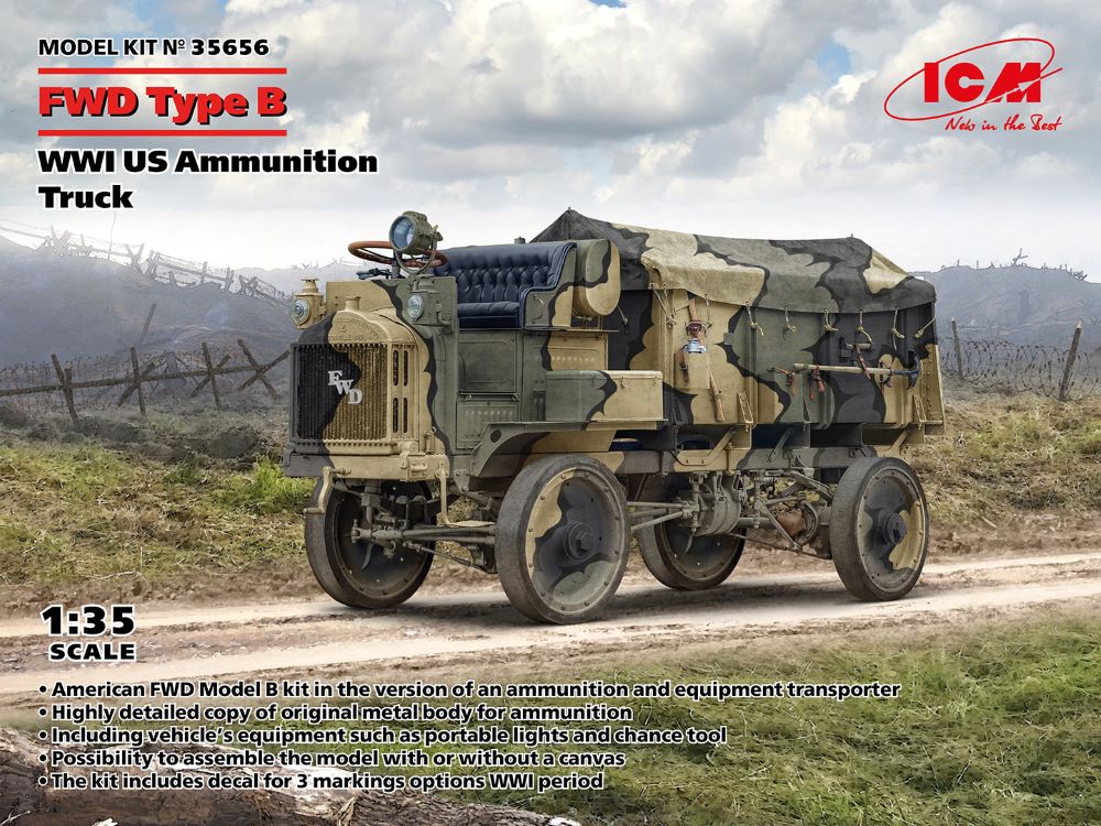 ICM 35656 1:35 FWD Type B WWI US Ammunition Truck Plastic Model Kit